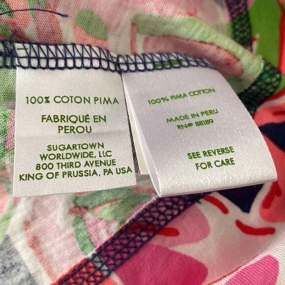 Lilly Pulitzer Palmetto Dress In the Vias Pima Cotton Small Pink Navy - Picture 7 of 7